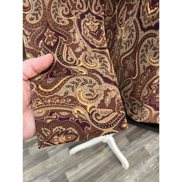 Caribbean Joe Women’s Shirt Blouse Size M Paisley Long Sleeve Button Up Collared - Picture 6 of 10